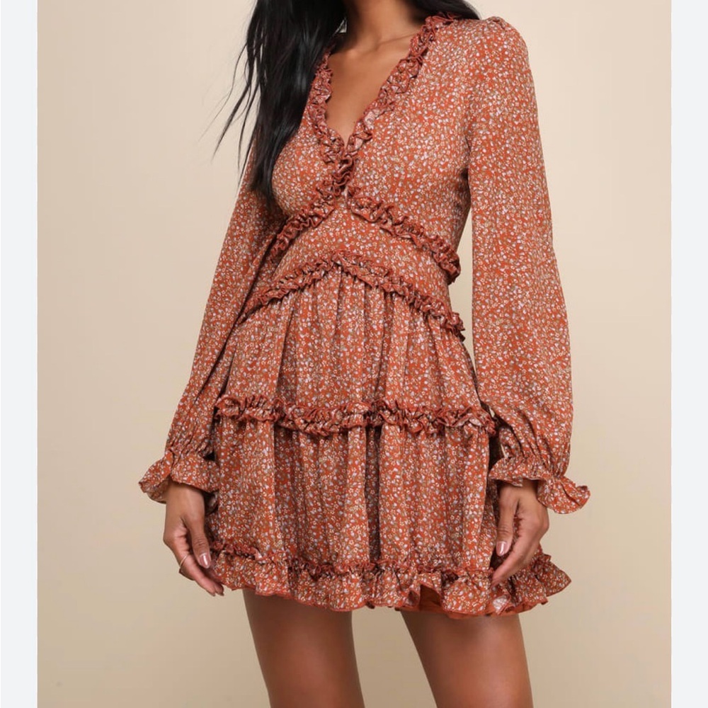Lulus Ruffle Tiered mini Dress